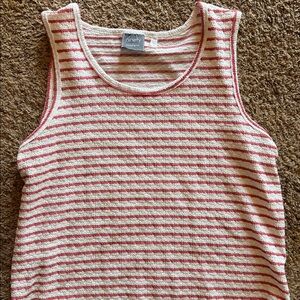 Ninety Red and White Striped Sleeveless Top